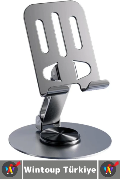 Dayanıklı Kaymaz Dik Yatay Kullanım 360 Derece Dönebilir Katlanabilir Masaüstü Tablet Telefon Tutucu - Resim 8