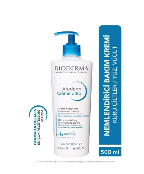 Bioderma Atoderm Cream Ultra Normal Ve Kuru Ciltler İçin Nemlendirici Yüz, Vücut Bakım Kremi 500 Ml