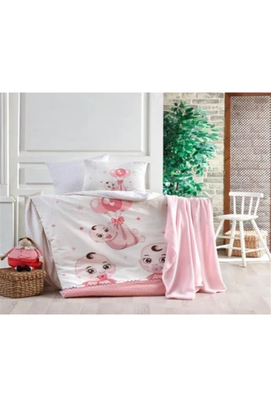 Tek Kişilik Ranforce Bebek Nevresim Takımı Babies Pink - 1