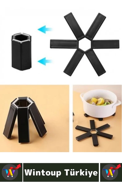 Yüksek Isıya Dayanıklı Kaymaz Yapışmaz Tencere Tava Masa Tezgaha Zarar Vermez Katlanabilir Nihale - Resim 3