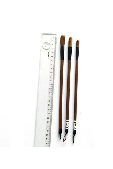 Çini tahrir, seramik sırlama fırça seti, seramik boyama, çini, vazo, resim, brush-Set 3 Parça - Resim 4