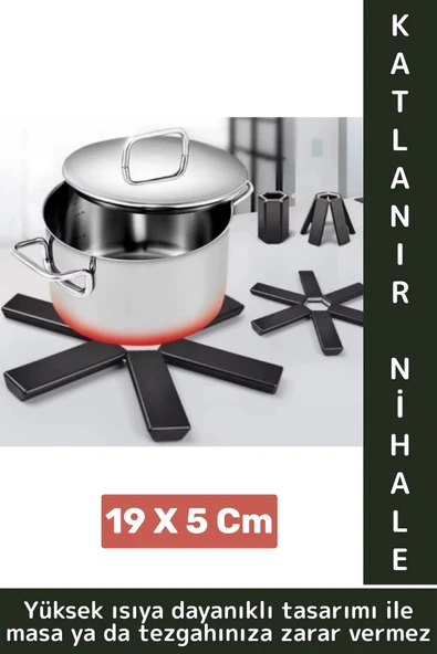 Yüksek Isıya Dayanıklı Kaymaz Yapışmaz Tencere Tava Masa Tezgaha Zarar Vermez Katlanabilir Nihale ürün görseli