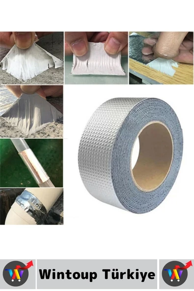 Ultra Güçlü Su Geçirmez Isıya Dayanıklı Alüminyum İzolasyon Tamirat 96 Mm X 2 Metre Çamur Bant 3 Adt - Resim 2