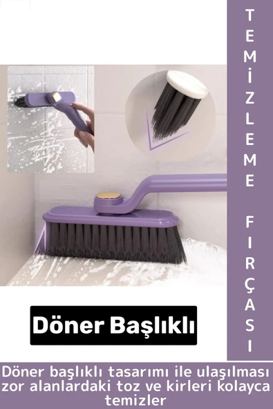 Ergonomik Zemin Derz Köşe Mutfak Banyo Zor Nokta Toz Kir Döner Başlıklı Cımbızlı Temizlik Fırçası ürün görseli