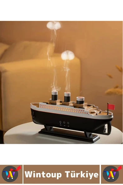 Premium RGB Aydınlatma Uzaktan Kumandalı Titanik Gemi Tasarım Gece Lambası Şık Oda Hava Nemlendirici - 3