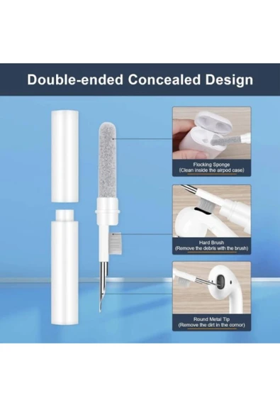Özel Üretim Dayanıklı Yumuşak Fırça Kablosuz Kulaklık Temizleme Kiti Kalemi - Resim 3