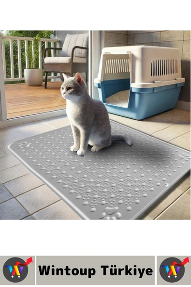 Evcil Hayvan Pet Kaymaz Yıkanabilir Kolay Temizlenir Yatak Tuvalet Önü Mama Kabı Altı Kedi Paspası - Resim 2