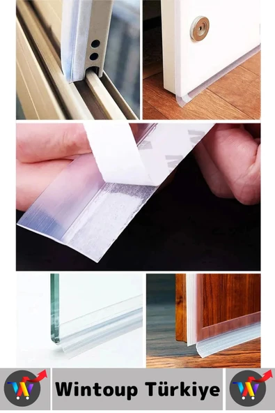 Premium Kapı Altı Pencere Rüzgar Toz Isı Böcek Haşere Önleyen Rüzgar Kesici Bant 3 Metre 3 Adet - Resim 3