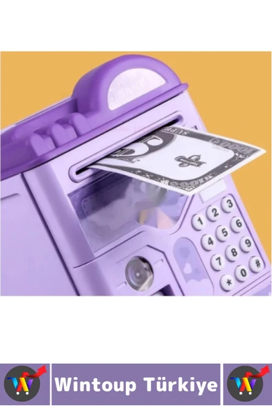 Eğlenceli Çocuk Para Biriktirme Alışkanlığı Kazandıran Kuromi Şifreli Parmak İzli Sesli ATM Kumbara - Resim 2