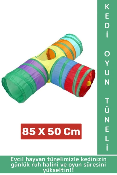 Premium Kedi Köpek Eğlenceli Oyuncak Sağlıklı Kokusuz Bağımsız Oyun Evcil Hayvan Tüneli 85 X 50 Cm ürün görseli