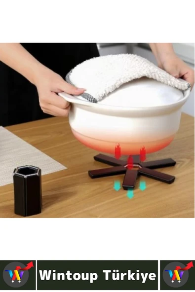 Yüksek Isıya Dayanıklı Kaymaz Yapışmaz Tencere Tava Masa Tezgaha Zarar Vermez Katlanabilir Nihale - Resim 2