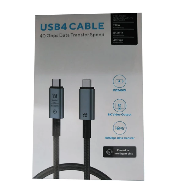 TYPE C usb 4.0 8k 60 Hz görüntü desteği 240w 40Gbps veri aktarımı 0.5m - Resim 4