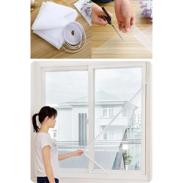 BUFFER® Tüm Cam Pencere Kapılara Uyumlu Tek Kanat Pencere Sinekliği - 3