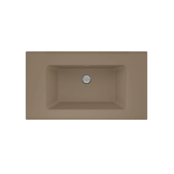 Real Stone ZENITH 80 Etajerli Cappuccino Granit Banyo Lavabosu 80x45