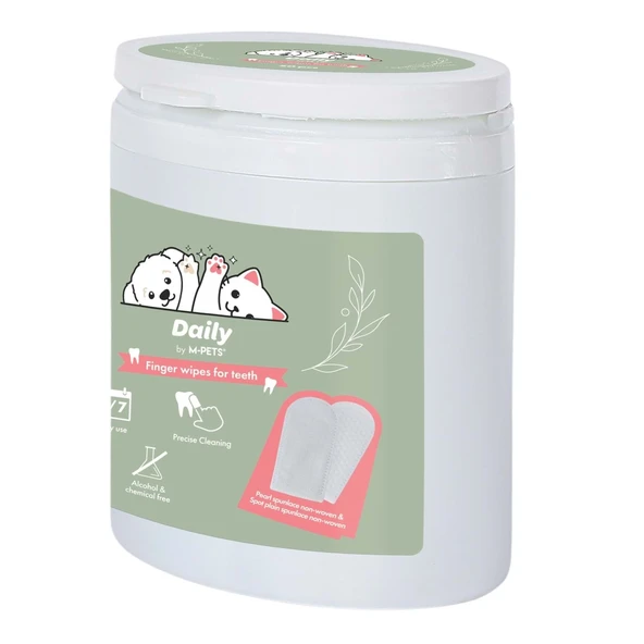 M-PETS DAİLY KEDİ ve KÖPEK DİŞ TEMİZLİĞİ PARMAK PEDİ 50Lİ ürün görseli