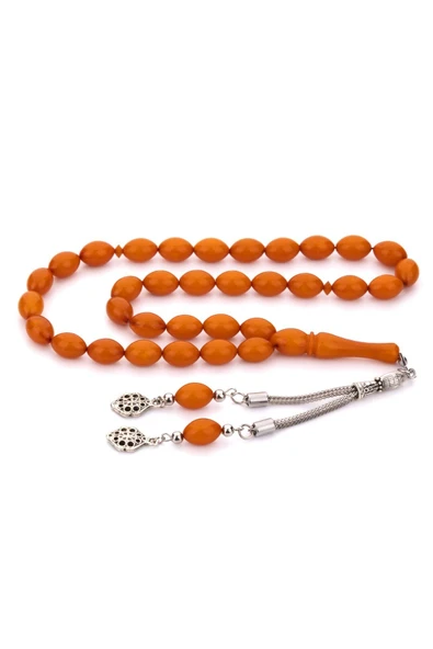 Gündelik Kullanıma Uygun Kahve Renk Toz Kehribar Tesbih