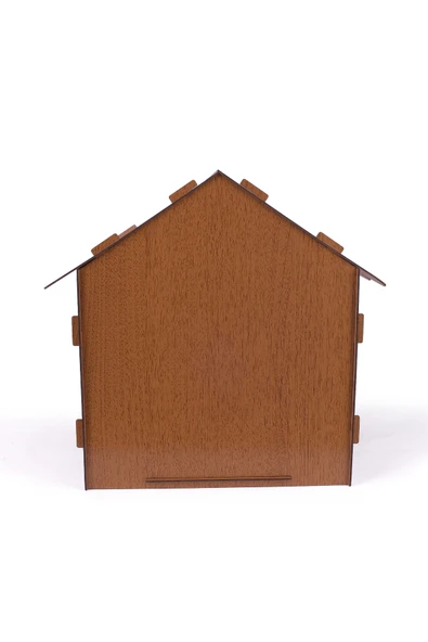 Ahşap Özel İsim Baskılı Dekoratif Köpek Evi-Kulübesi, Küçük Irk Köpekler İçin Kulübe, Köpek Kulübesi Kahverengi - 6