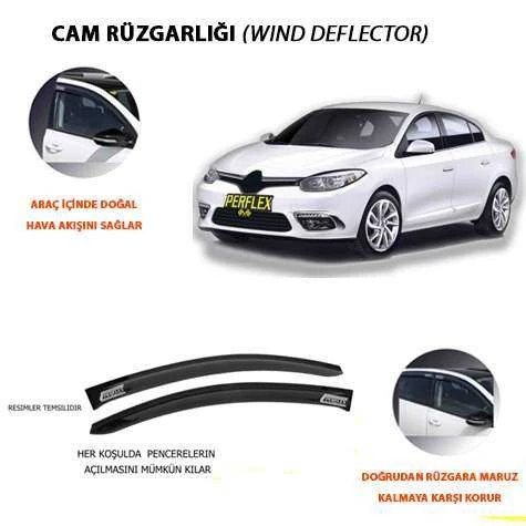 Renault Cam Ruzgarlıgı Mugen Tip 4 Parca Fluence Dynamıc 2009+ - Perflex Pd4-Rn07 ürün görseli