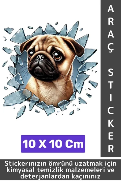 Özel Tasarım Araç Dış Modifiye Eğlenceli Yaratıcı Şık 3D Evcil Hayvan Kedi Köpek Sticker 10 X 10 Cm ürün görseli