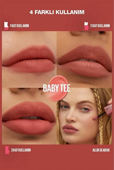 Maybelline New York Maybelline Super Stay Teddy Tint Uzun Süre Kalıcı Likit Mat Tint 25 Baby Tee - Resim 2
