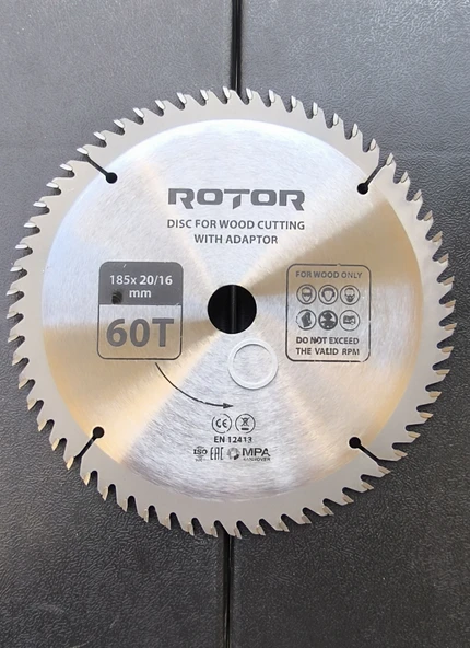 Ahşap kesme diski ROTOR 185*20/16 adaptörlü 60T - Resim 3