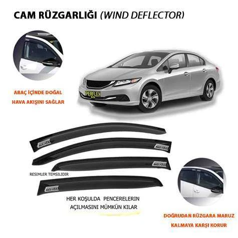Honda Cam Ruzgarlıgı Mugen Tip 4 Parca Honda CIVIC Dynamıc 2012-2016 - Perflex Pd4-Hd09 ürün görseli