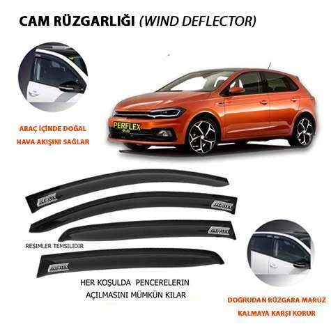 Vag Cam Ruzgarlıgı Classıc Tip 4 Parca Polo  2009-2018 - Perflex Pa4-Vw18 ürün görseli