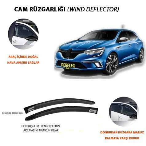 Renault Cam Ruzgarlıgı Mugen Tip 4 Parca Megane 3 Dynamıc 2008-2016 - Perflex Pd4-Rn13 ürün görseli