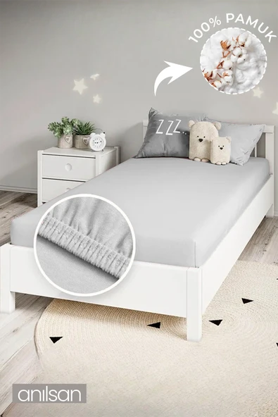 %100 Pamuk Düz Beyaz 70x140 Bebek Lastikli Yatak Çarşaf + Yastık Kılıfı