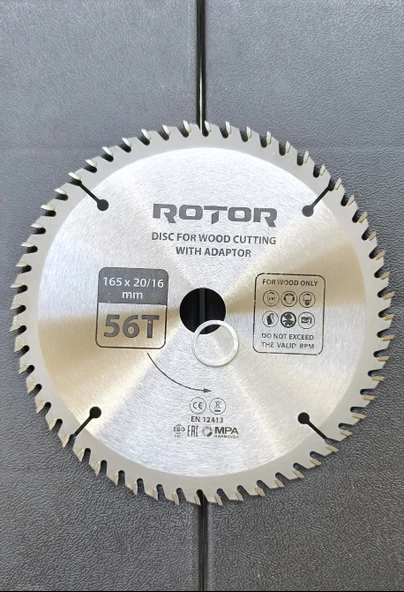 Ahşap kesme diski ROTOR 165*20/16 adaptörlü 56T - Resim 3