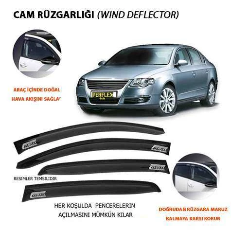 Vag Cam Ruzgarlıgı Mugen Tip 4 Parca Passat B6 2019> - Perflex Pa4-Vw38 ürün görseli