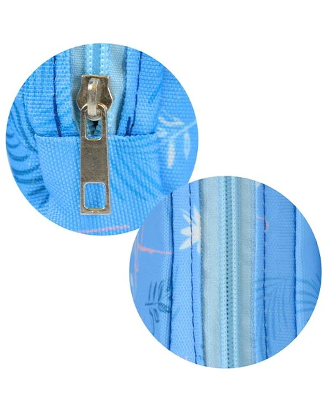 Temel Flamingo Desenli Turkuaz Tek Gözlü Kalem Çantası - 3