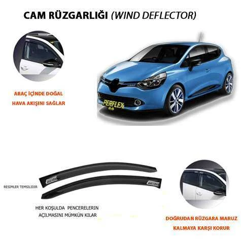 Renault Cam Ruzgarlıgı Mugen Tip 4 Parca Clio 4 Hb Dynamıc 2012-2019 - Perflex Pd4-Rn04 ürün görseli