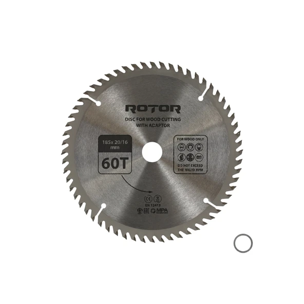 Ahşap kesme diski ROTOR 185*20/16 adaptörlü 60T ürün görseli