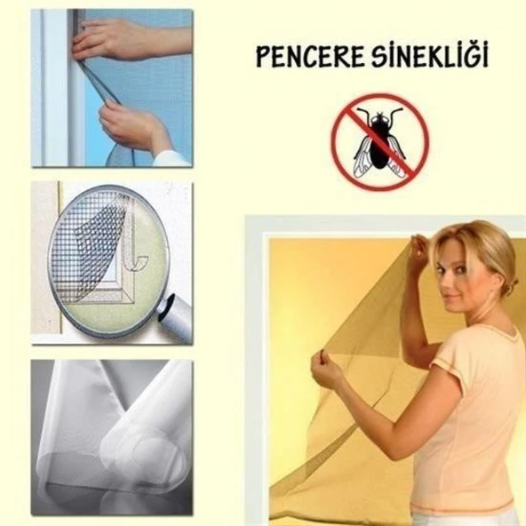BUFFER® Tüm Cam Pencere Kapılara Uyumlu Tek Kanat Pencere Sinekliği - 2