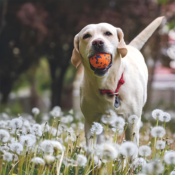 M-Pets Bloom Ball Oyun Topu Parçalanmaz Turuncu Mavi - 4