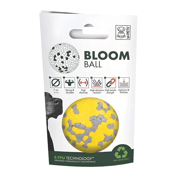 M-Pets Bloom Ball Oyun Topu Parçalanmaz Sarı Gri - 2