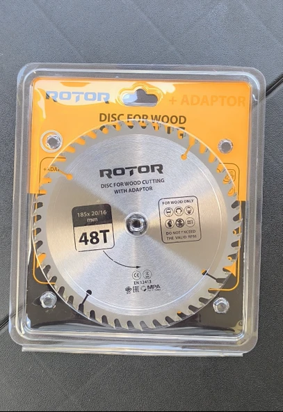 Ahşap kesme diski ROTOR 185*20/16 adaptörlü 48T - Resim 2