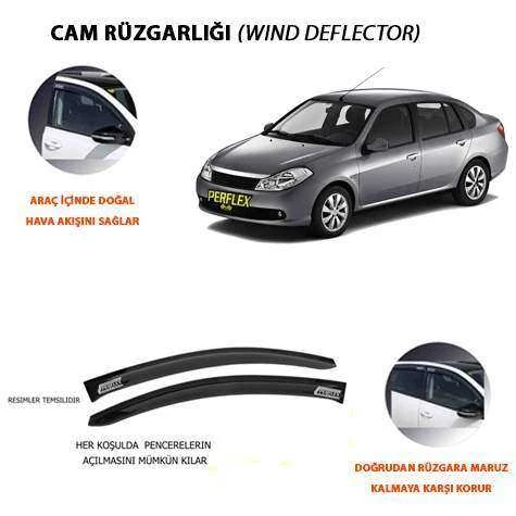 Renault Cam Ruzgarlıgı Classıc Tip 4 Parca Symbol  1999-2008 - Perflex Pa4-Rn15 ürün görseli