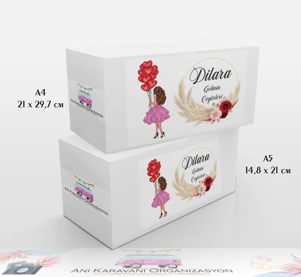 Anı Karavanı Organizasyon Çeyiz Kolisi Etiketi ÇK-34 / A4 - 10 Adet