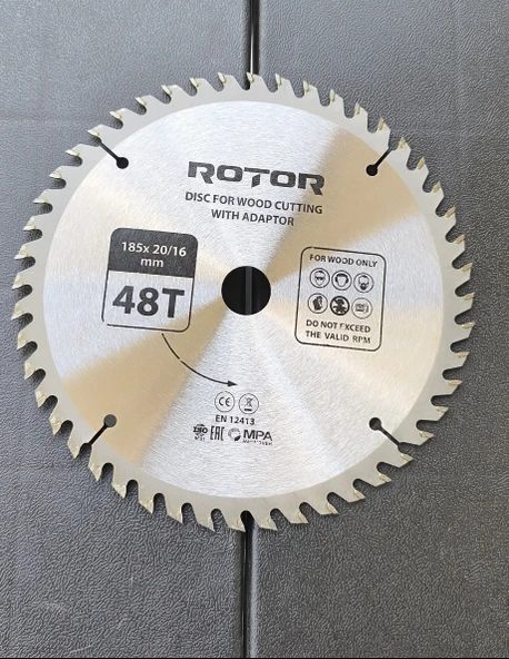 Ahşap kesme diski ROTOR 185*20/16 adaptörlü 48T - Resim 3