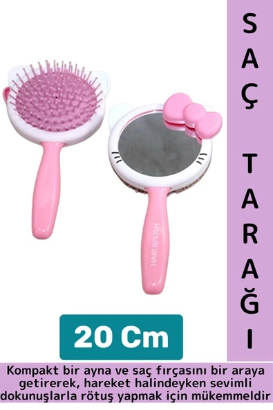 Kompakt Ev Ofis Çanta Boy Makyaj Bakım Estetik Eğlenceli Kuromi Figür Tasarımlı Aynalı Tarak 2 in 1