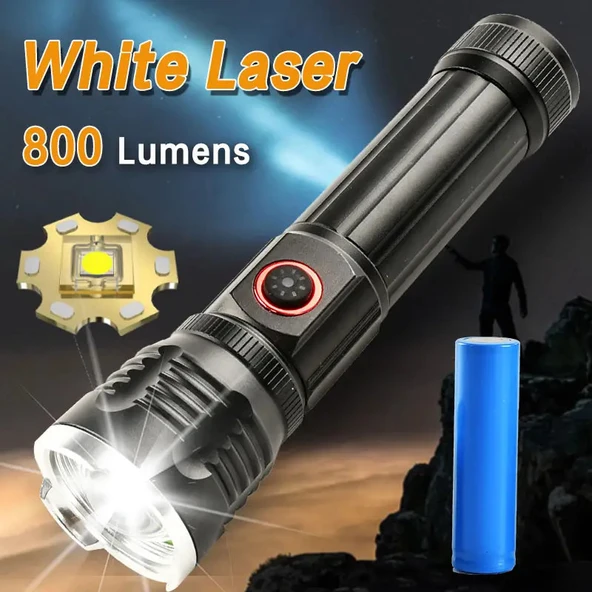 Gold Orion OR-2304-TG Zoomlu Alüminyum Alaşımlı Mıknatıslı Güçlü USB Şarjlı El Feneri - Resim 3