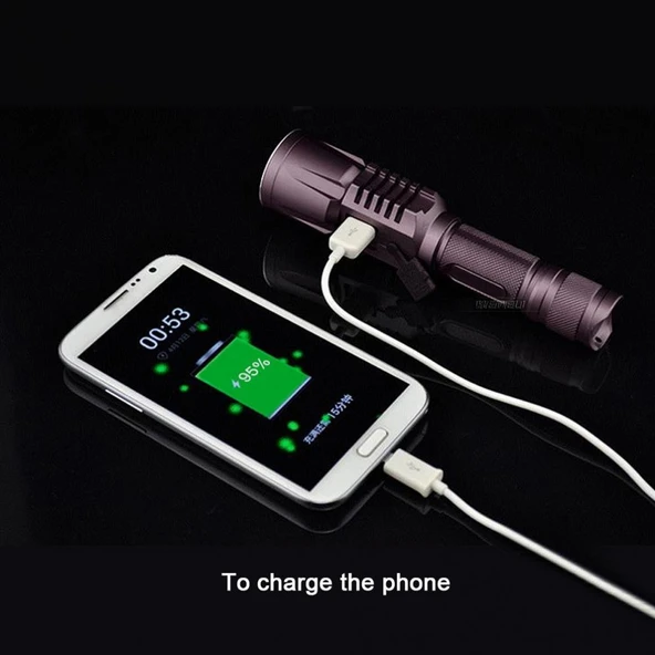 Baretta BRS18 Oto Şarjlı T6 Led 3000 Lümen El Feneri - Resim 5