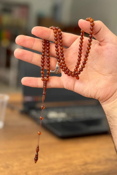 Güzel Çekimli Cep Boy Kahverengi 99'luk Namaz Tesbihi - 2