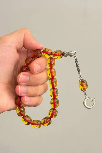 Turuncu Çay Fosilli 17'lik Maskot Tesbih - 2