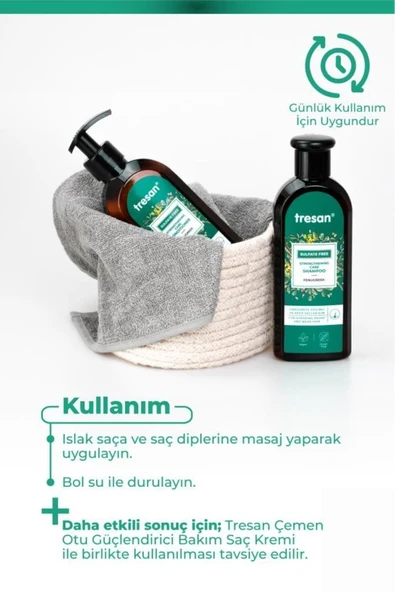 Tresan Çemen Otu Güçlendirici Sülfatsız Bakım Şampuanı 300 ml - Resim 5