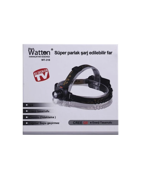 Watton WT-318 Sensörlü Şarjlı Kafa Feneri - 4
