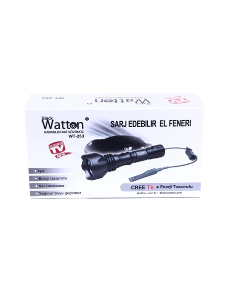 Watton WT-253 600 Lümen Tx6 Şarjlı Özel Avcı Feneri - Resim 4