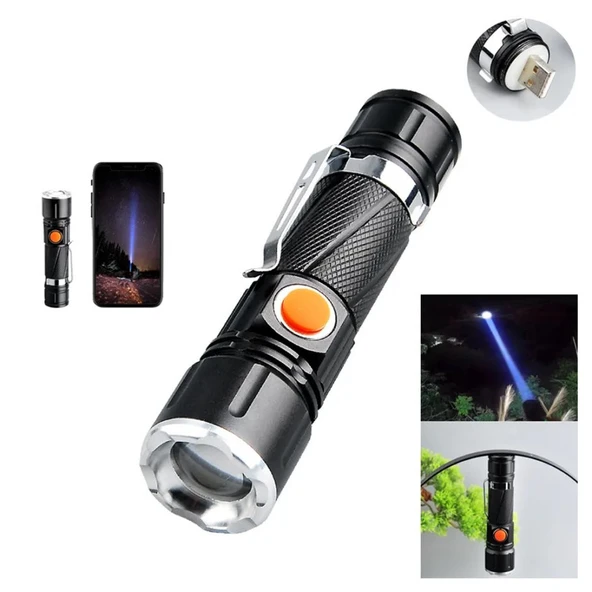 Watton WT-622 P50 LED Mıknatıslı USB Şarjlı El Feneri - Resim 2